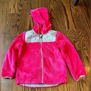 The North Face Kids Pink and Gray Fleece Jacket